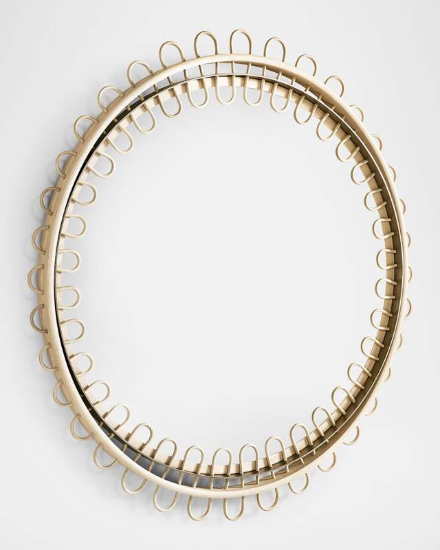 Water Vorticity 54" Oval Rattan Mirror